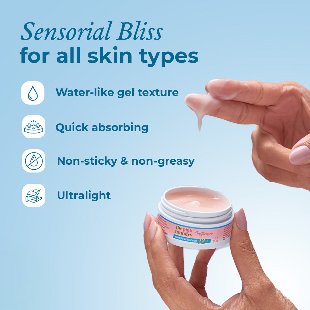 The Pink Foundry Waterlight Gel Mini Moisturiser is for all skin types