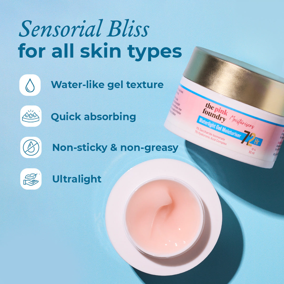 Waterlight Gel Moisturiser for all skin types by The Pink Foundry