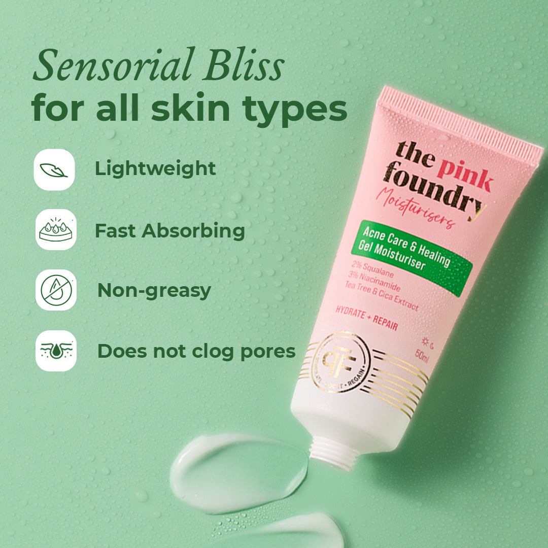 Key benefits of the acne moisturiser from The Pink Foundry