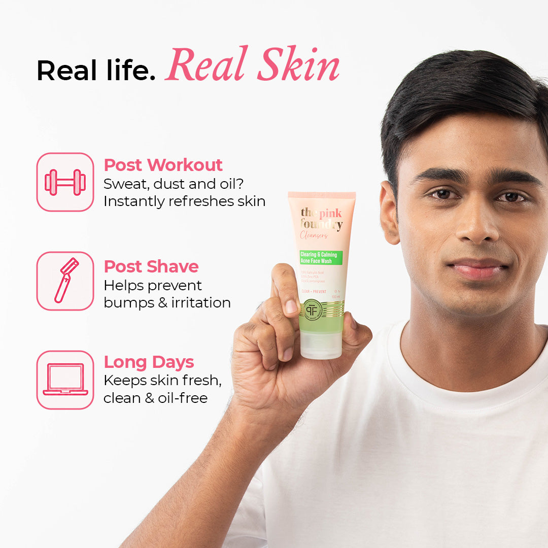 Clearing & Calming Acne Face Wash Men 100ml
