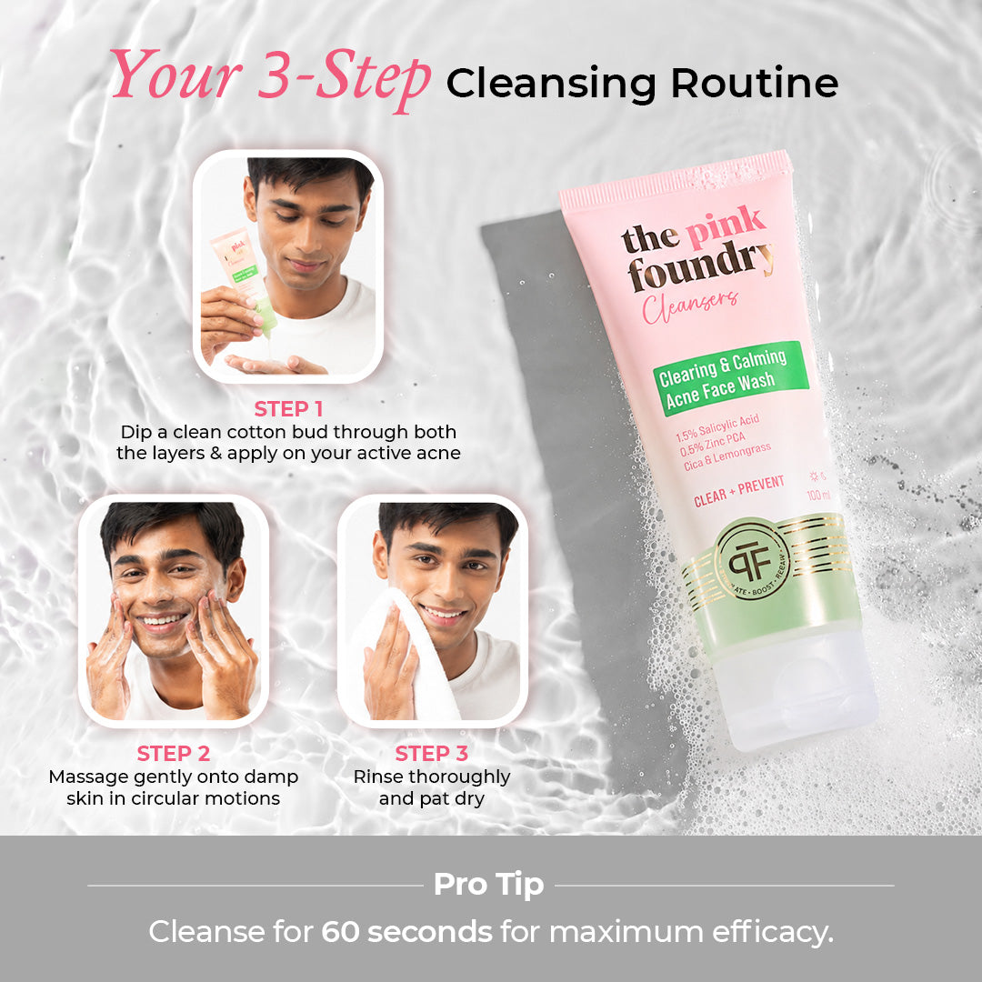 Clearing & Calming Acne Face Wash Men 100ml