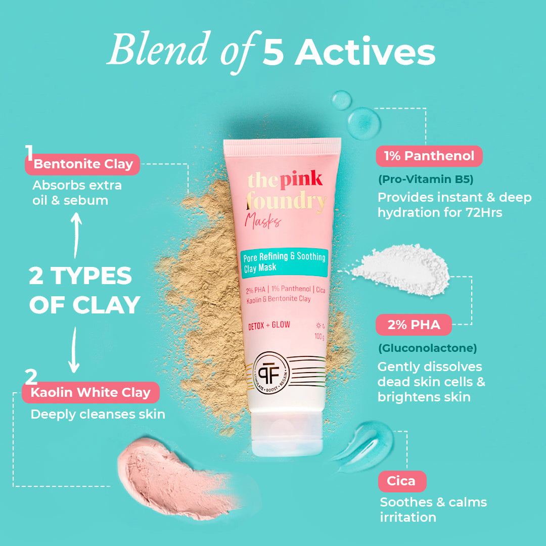 Ingredients of clay mask for open pores by The Pink Foundry