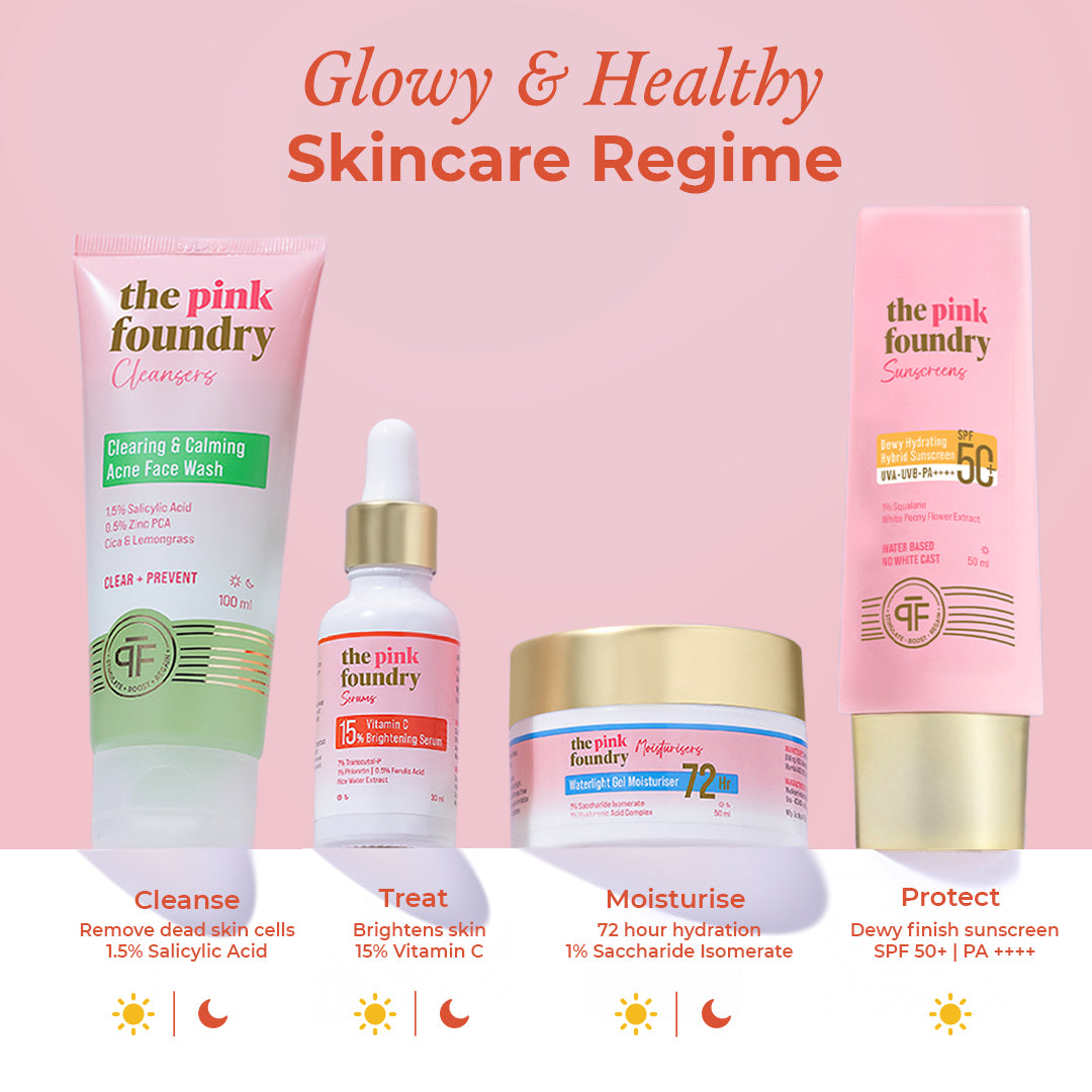 Skincare regime with 15% Vitamin C Brightening Face Serum