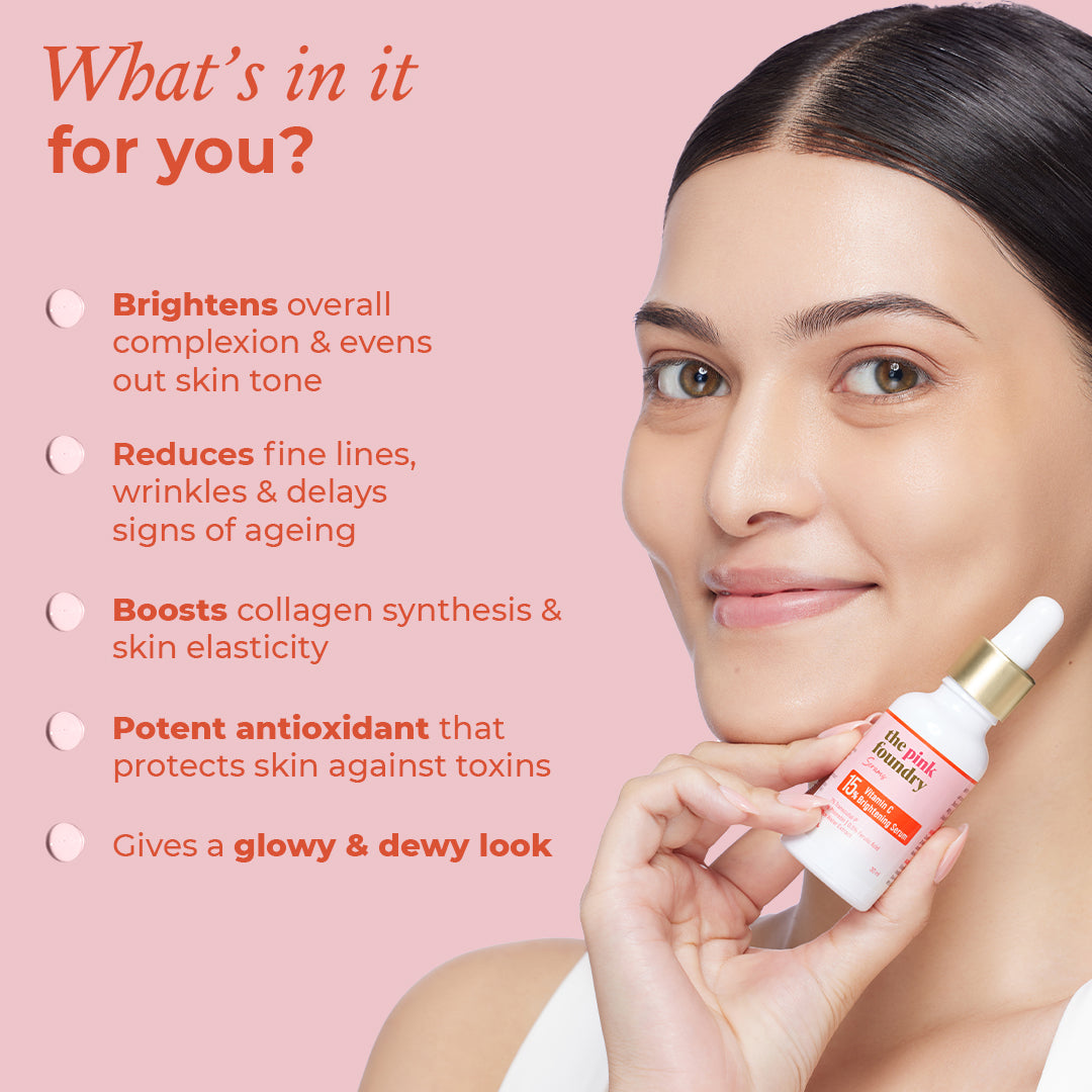 Benefits of 15% Vitamin C Brightening Face Serum