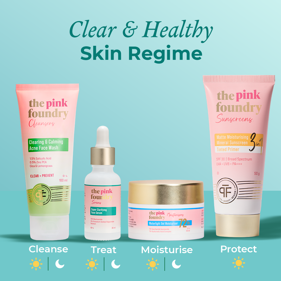 Clear and healthy skin regime by The Pink Foundry