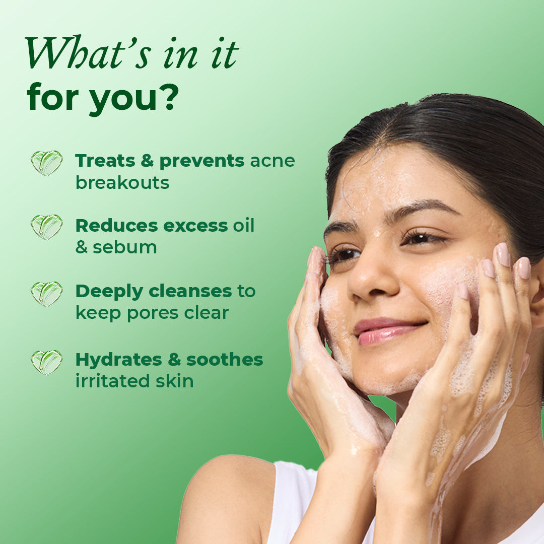 Benefits of mini acne face wash by The Pink Foundry