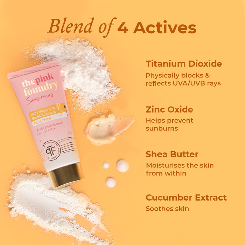 Actives in the tinted SPF 30 sunscreen from The Pink Foundry