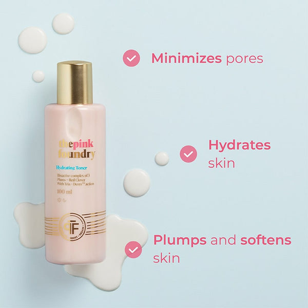 Benefits of The Pink Foundry Hydrating skincare Toner: Minimizes pores, hydrates skin, plumps and softens skin