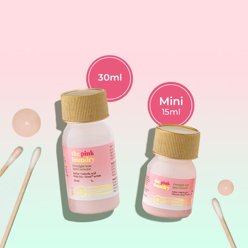 15ml and 30ml variants of Overnight Acne Spot Corrector from The Pink Foundry