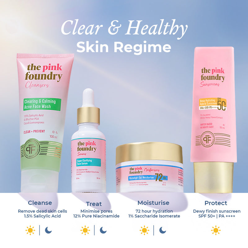 Skin care regime with The Pink Foundry products