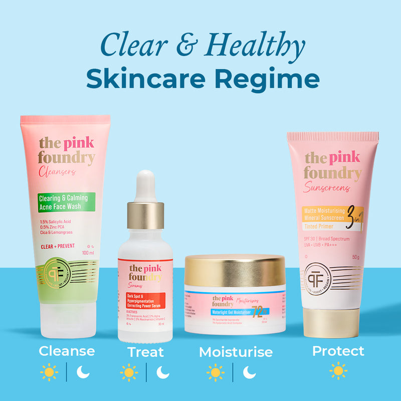 Clear and healthy skin regime from The Pink Foundry