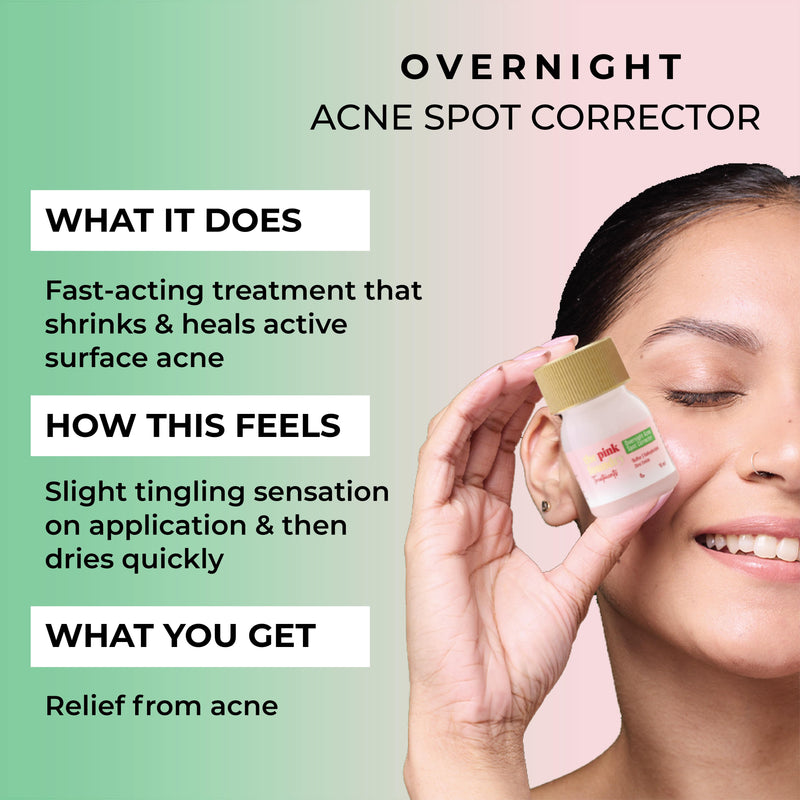 Key features of the acne spot corrector from The Pink Foundry