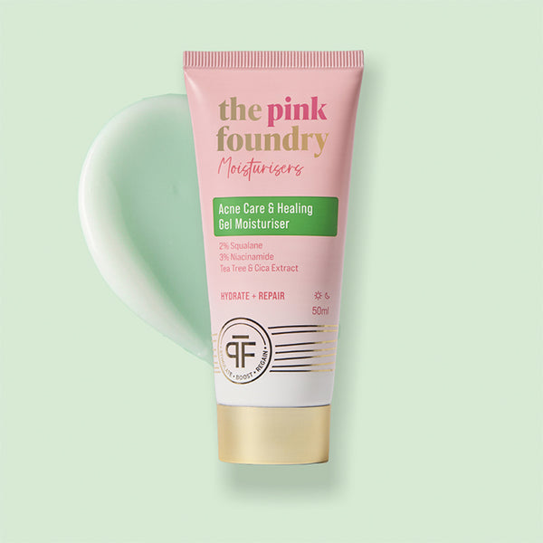 Acne Care & Healing Gel Moisturiser with Tea Tree & Cica by The Pink Foundry