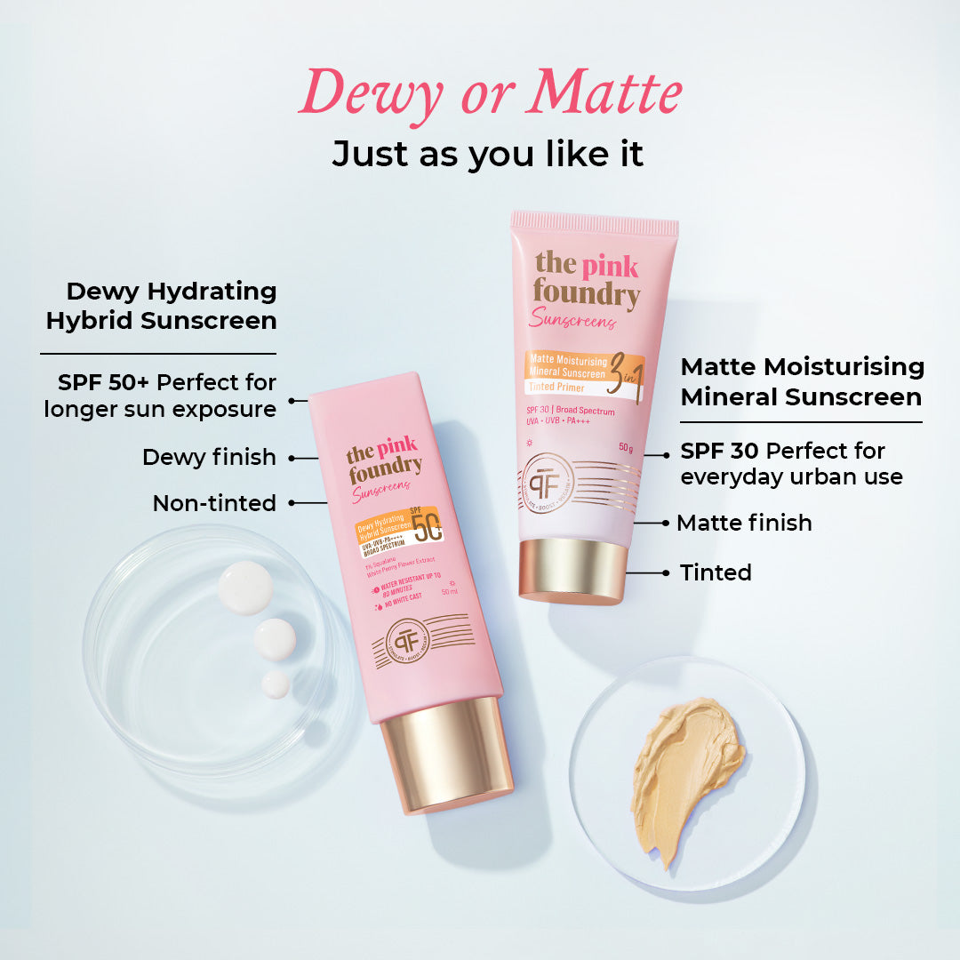 Dewy Hydrating Hybrid Sunscreen SPF 50+ PA++++ | In Vivo Tested Broad Spectrum Protection | No White Cast & Water Resistant