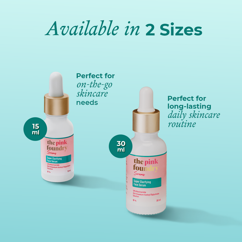 15 ml and 30 ml variants of Super Clarifying 12% Niacinamide Serum by The Pink Foundry