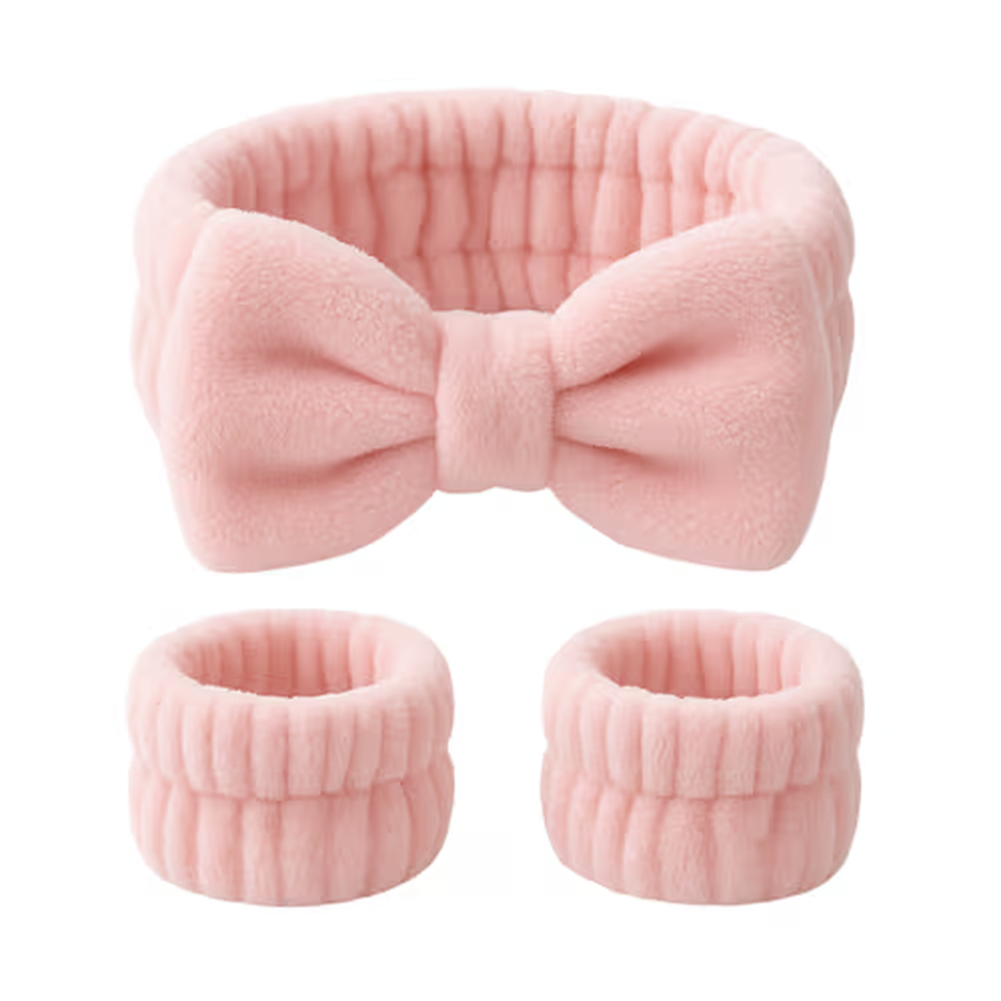 » Plush Light Pink Headband & Wristband Set (100% off)