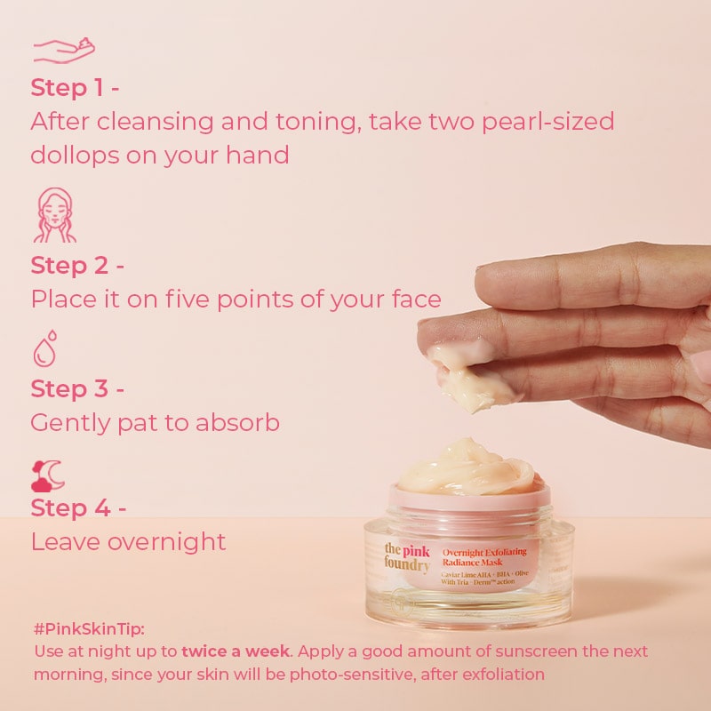 Steps on How to Apply Overnight Exfoliating AHA BHA Radiance Mask