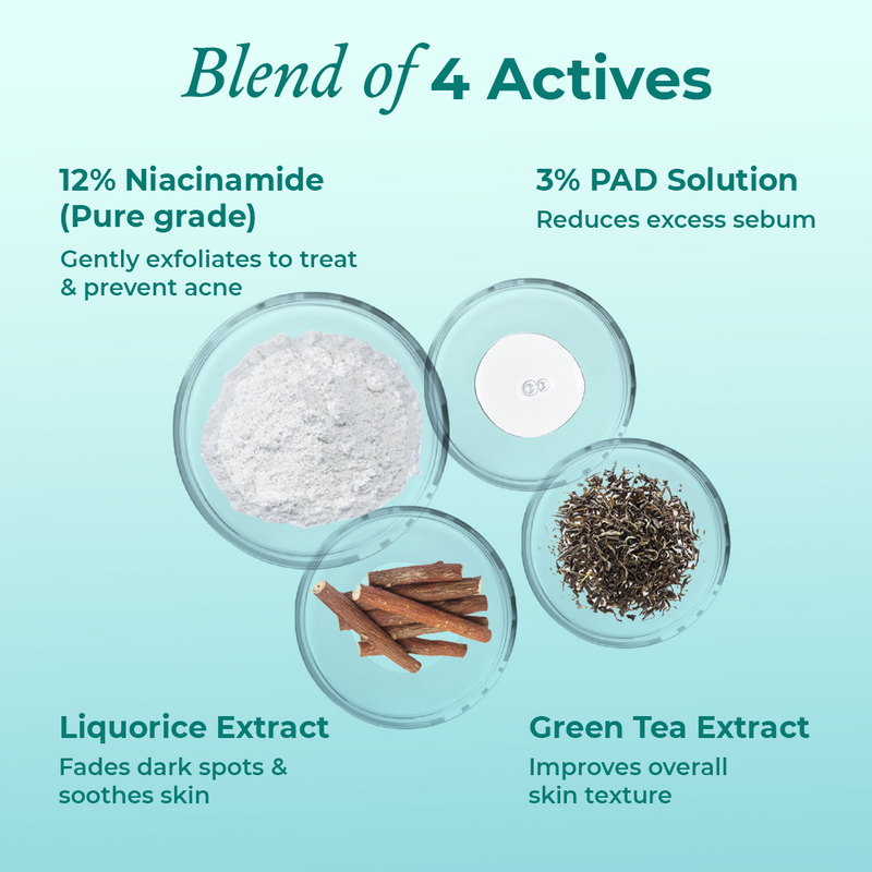 Ingredients of the niacinamide serum by The Pink Foundry