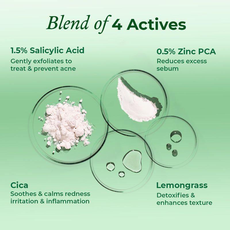 Ingredients of Clearing & Calming Acne Face Wash by The Pink Foundry
