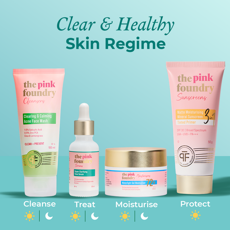 Clear and healthy skin regime by The Pink Foundry