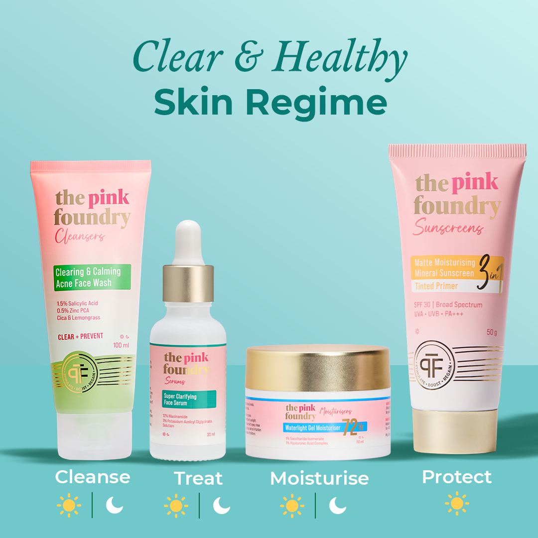 Clear and healthy skin regime by The Pink Foundry