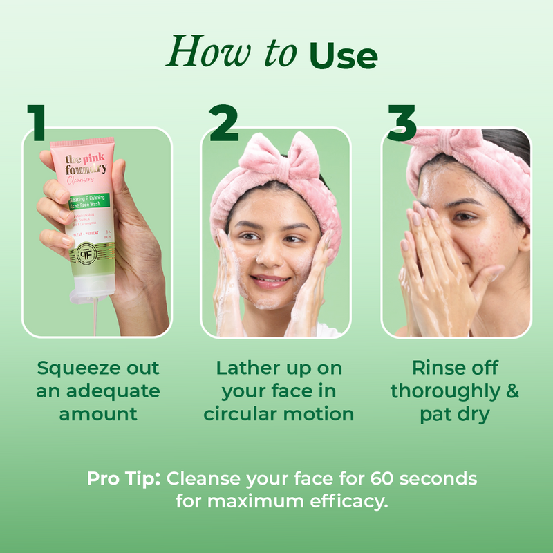 How to use the mini acne face wash by The Pink Foundry